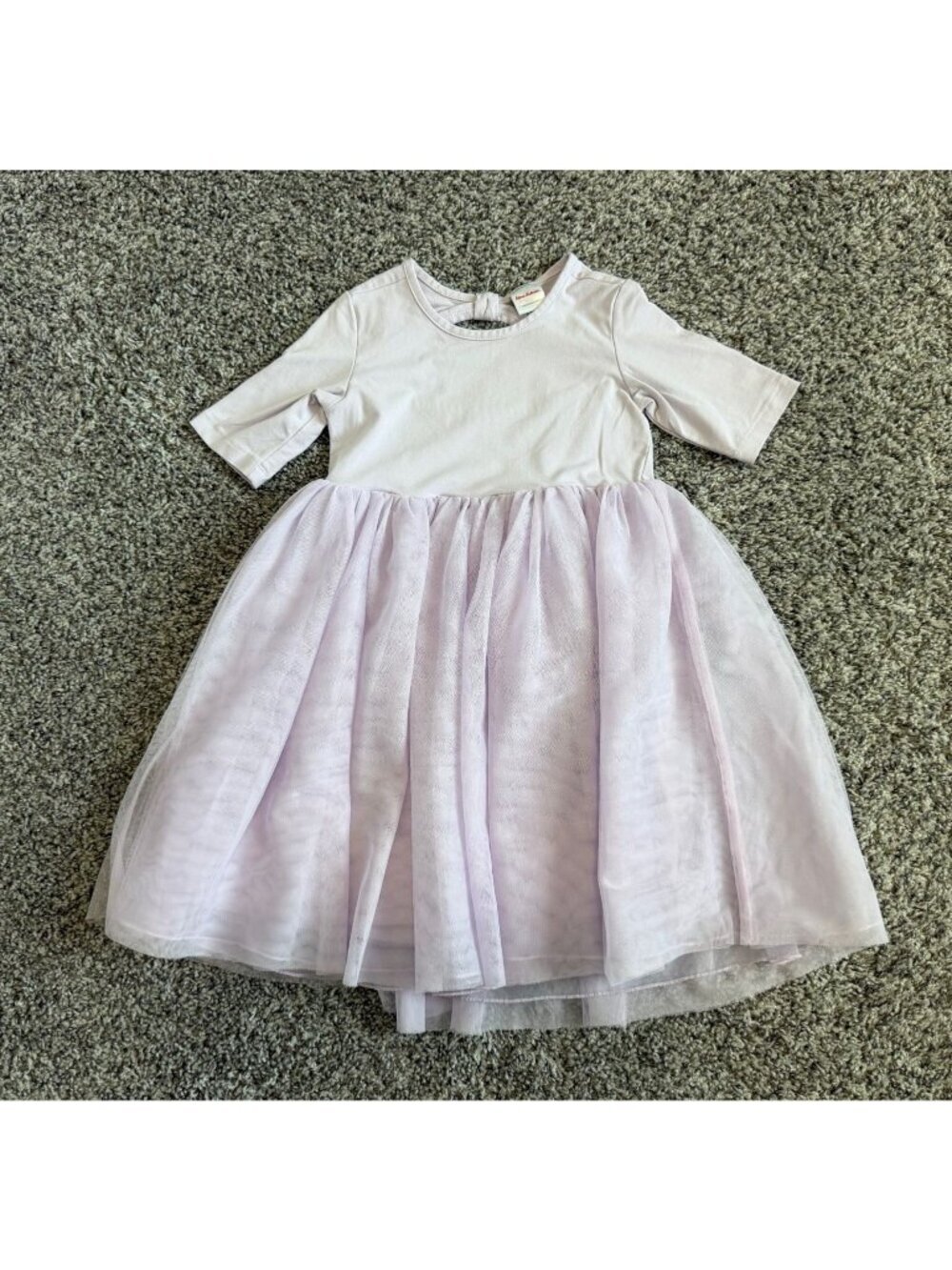Hanna Andersson Short Sleeve Round Neck Purple Tulle Dress Girl's Size 8